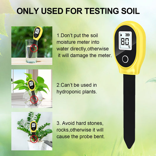 Smart Digital Soil Moisture Meter - Electric Plant Water Tester with Backlit LCD Screen.