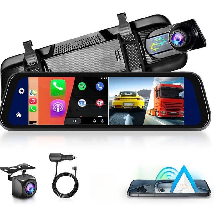 Smart Car Rearview Mirror Camera - 4K Front & 1080P Rear Backup Dashcam
