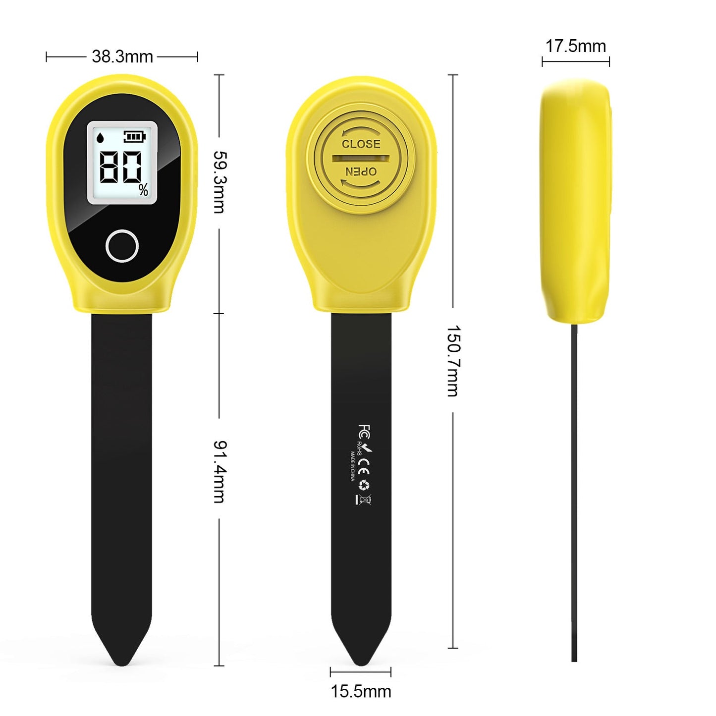Smart Digital Soil Moisture Meter - Electric Plant Water Tester with Backlit LCD Screen.