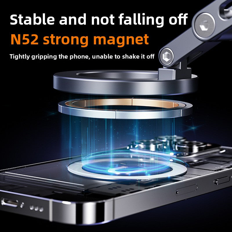 Magnetic Car Phone Holder - Mechanical Alloy Arm Dashboard Mount for All Phones