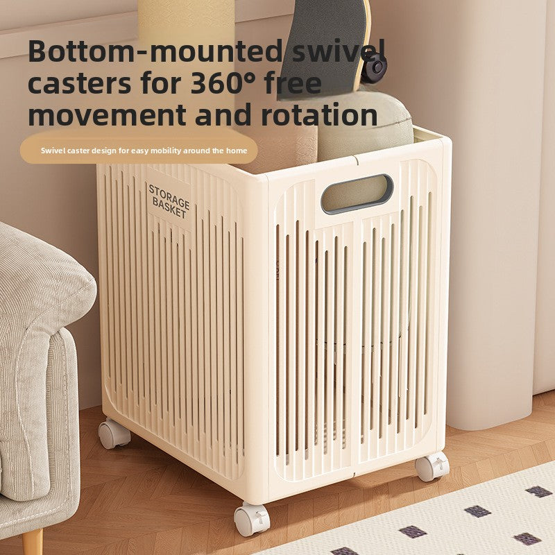 Yoga Mat Storage Basket with Wheels - Rolling Gym Equipment Organizer Cart