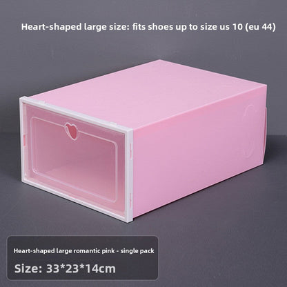 Transparent Stackable Shoe Storage Box - Clear Plastic Shoe Organizer Drawer Case