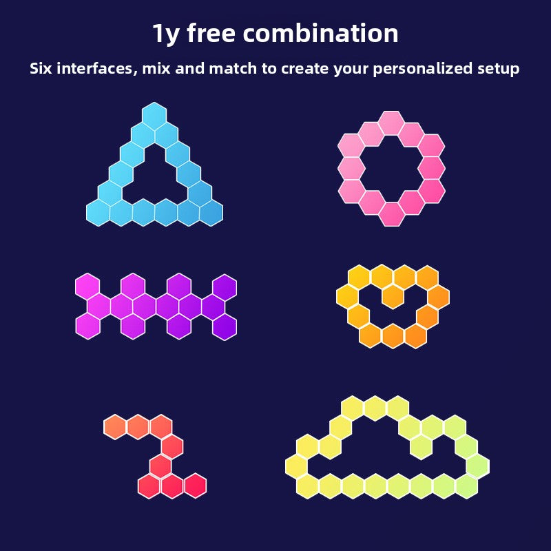 Smart Cellular Hexagon Ambient Light - Modular RGB Wall Panels with Music Sync