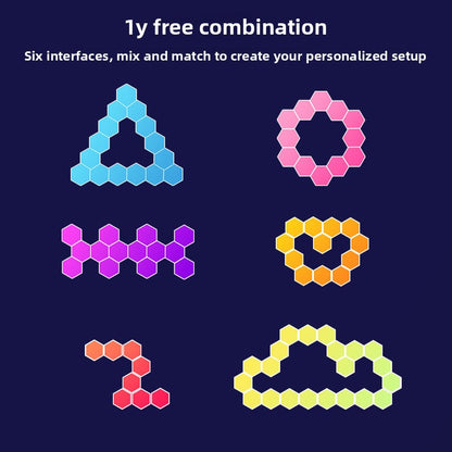 Smart Cellular Hexagon Ambient Light - Modular RGB Wall Panels with Music Sync