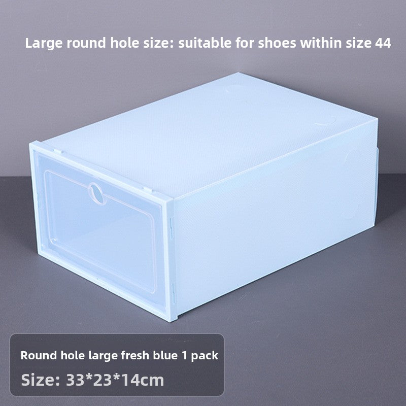 Transparent Stackable Shoe Storage Box - Clear Plastic Shoe Organizer Drawer Case
