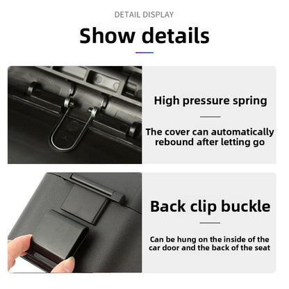 Waterproof Mini Car Trash Bin - Leakproof Auto Organizer hanging Dustbin