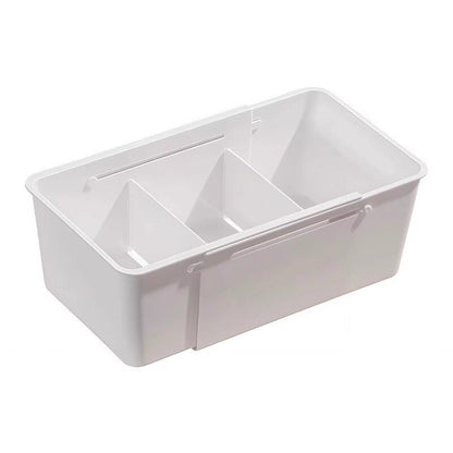 Drawer Organizer Box with Adjustable Dividers - Clear Makeup & Vanity Grid Storage Bin.