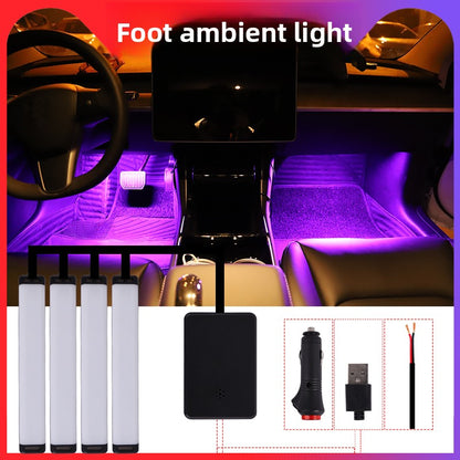 App Control Car Interior LED Ambient Lighting - RGB Multi-Color Footwell Floor Atmosphere Lights