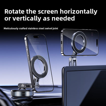 Magnetic Car Phone Holder - Mechanical Alloy Arm Dashboard Mount for All Phones