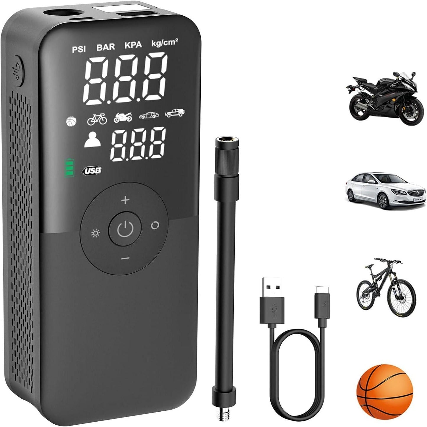 Portable Wireless Car Tyre Inflator Pump - Smart Digital Auto Air Compressor for Vehicles