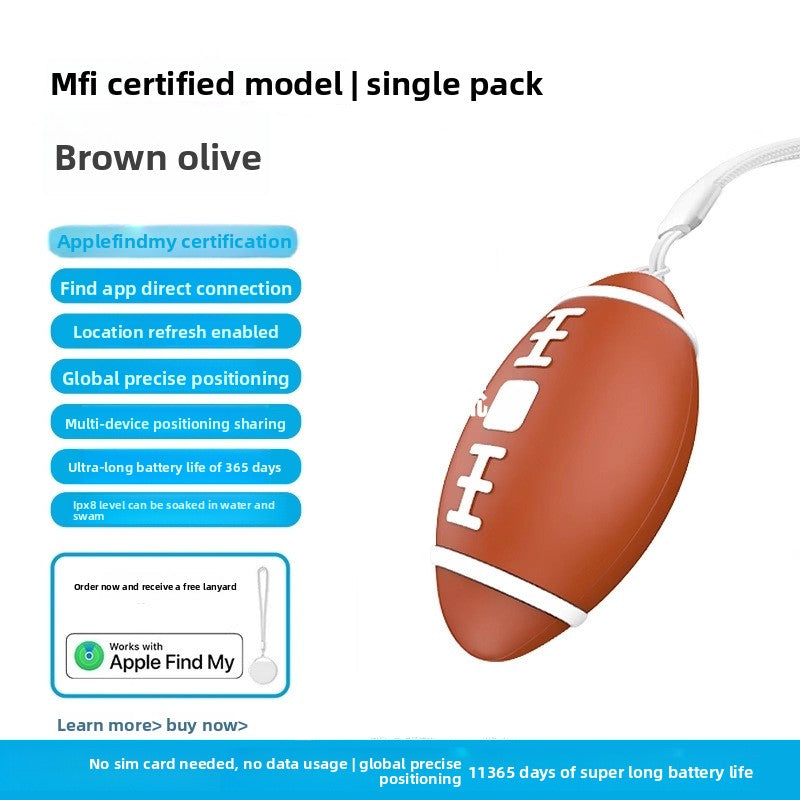 Football-Shaped Smart Anti-Lost Tracker Tag - Apple Find My Compatible Bluetooth Key Finder.