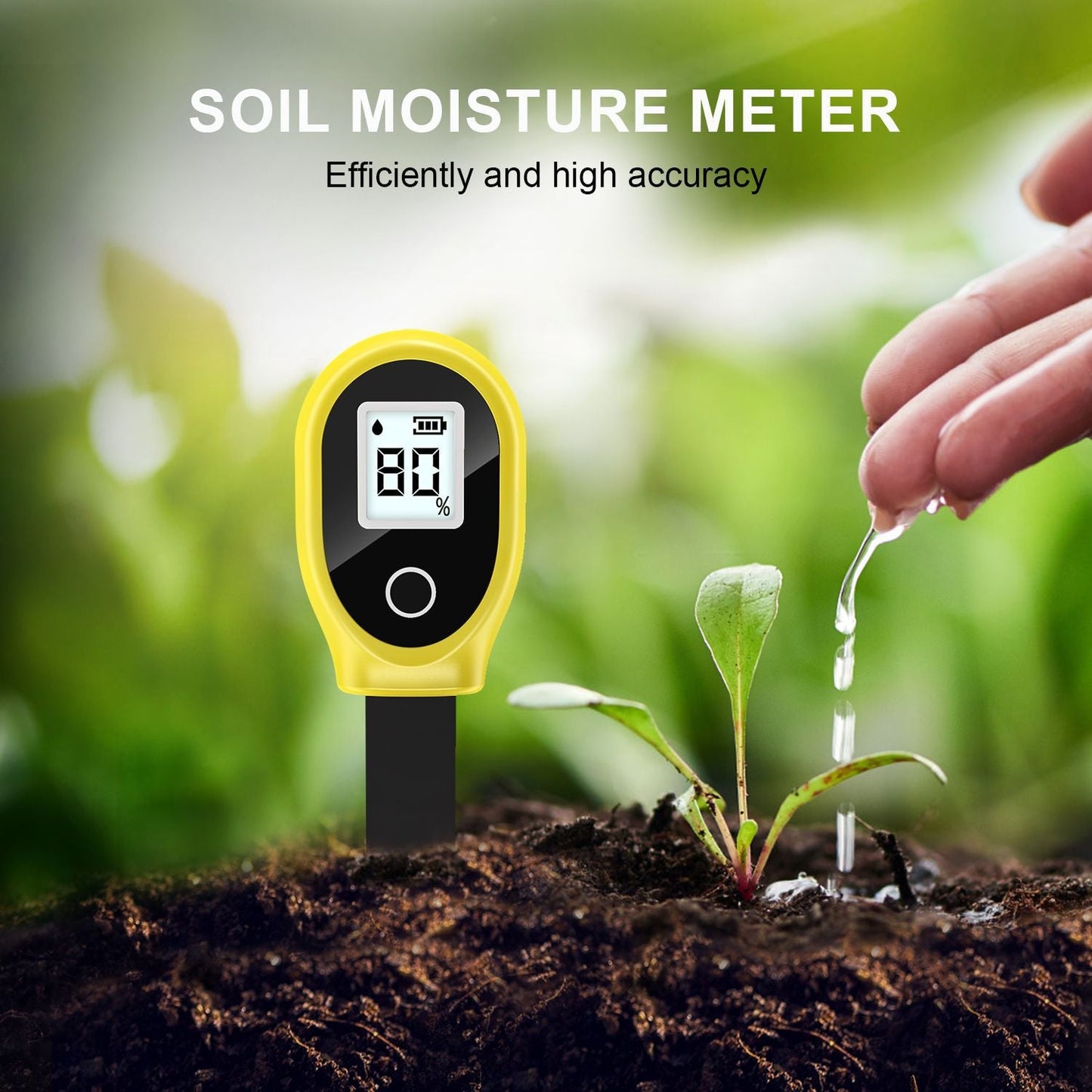 Smart Digital Soil Moisture Meter - Electric Plant Water Tester with Backlit LCD Screen.
