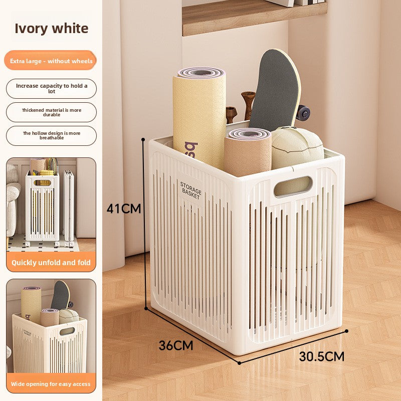 Yoga Mat Storage Basket with Wheels - Rolling Gym Equipment Organizer Cart