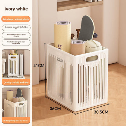 Yoga Mat Storage Basket with Wheels - Rolling Gym Equipment Organizer Cart