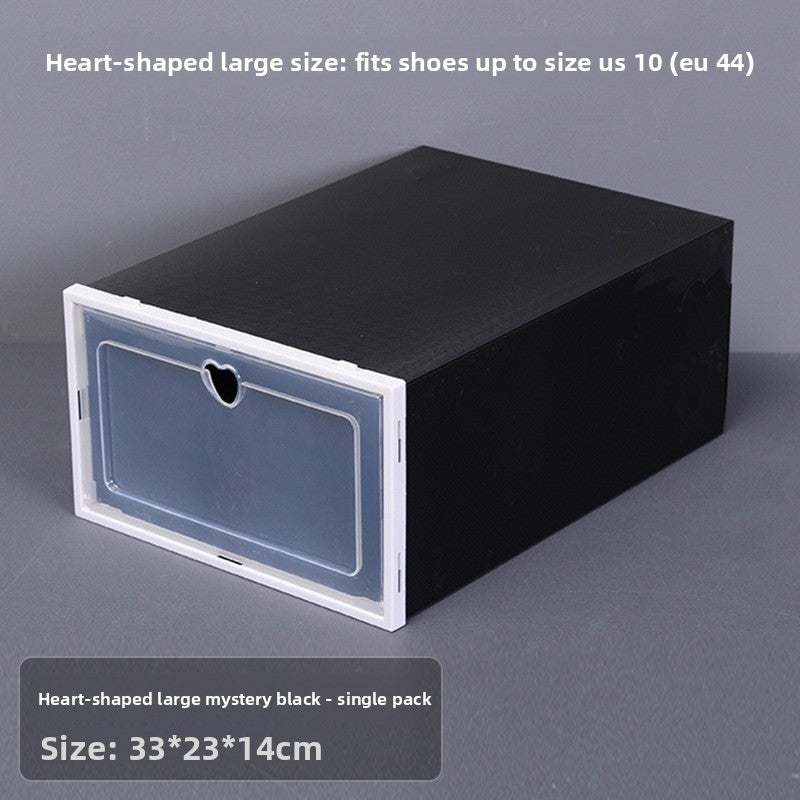 Transparent Stackable Shoe Storage Box - Clear Plastic Shoe Organizer Drawer Case