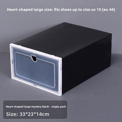 Transparent Stackable Shoe Storage Box - Clear Plastic Shoe Organizer Drawer Case