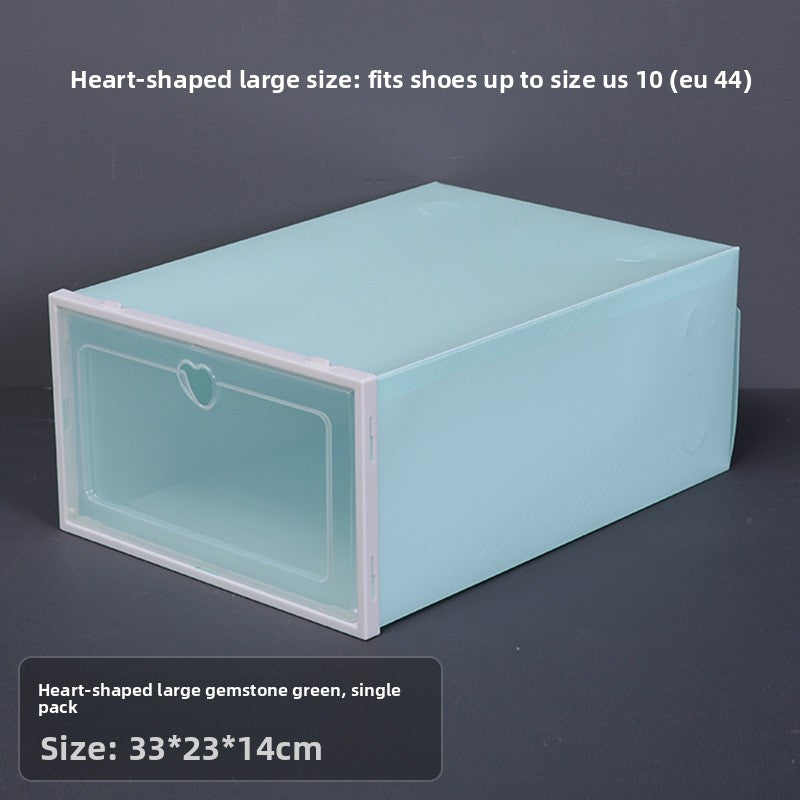 Transparent Stackable Shoe Storage Box - Clear Plastic Shoe Organizer Drawer Case