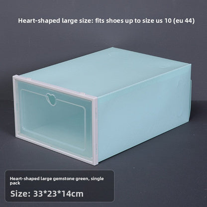 Transparent Stackable Shoe Storage Box - Clear Plastic Shoe Organizer Drawer Case
