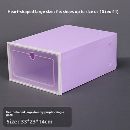 Transparent Stackable Shoe Storage Box - Clear Plastic Shoe Organizer Drawer Case