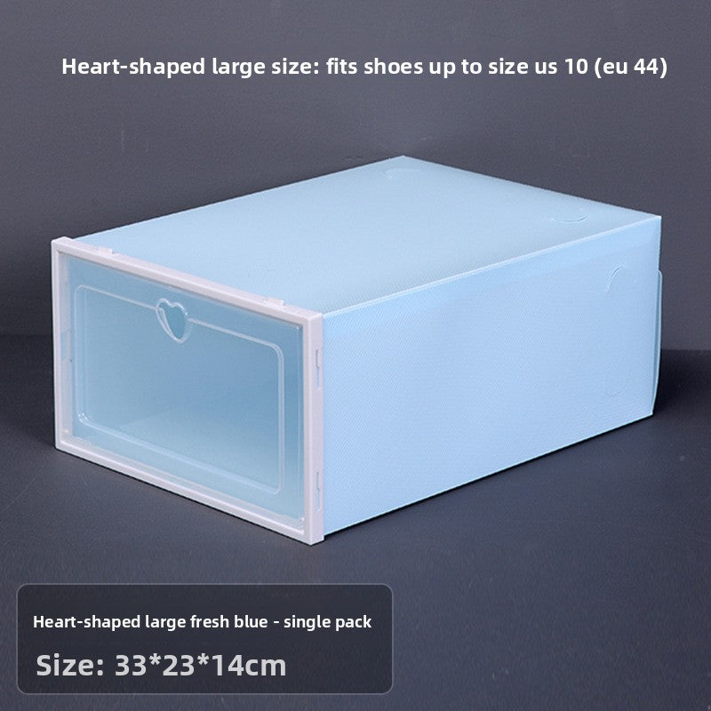 Transparent Stackable Shoe Storage Box - Clear Plastic Shoe Organizer Drawer Case