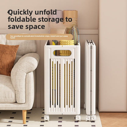 Yoga Mat Storage Basket with Wheels - Rolling Gym Equipment Organizer Cart