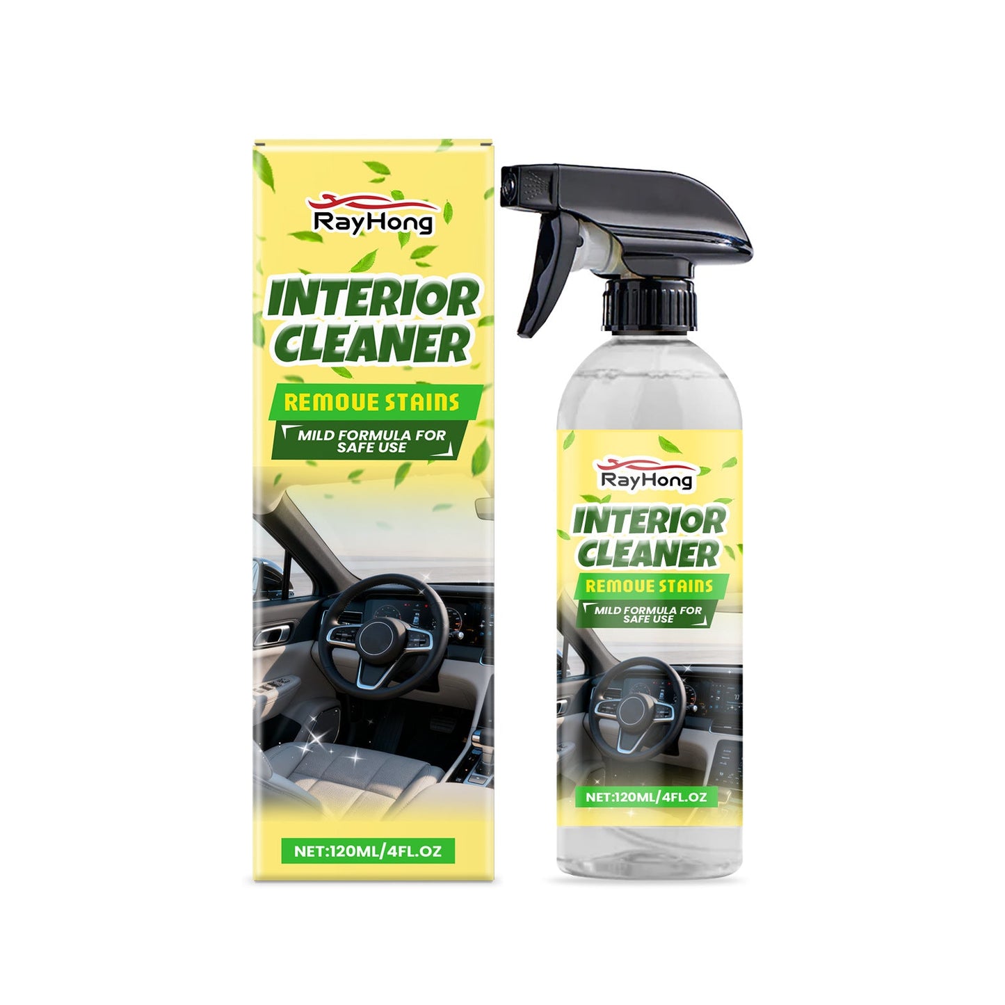 RayHong Car Interior Cleaner Spray - Dashboard Polishing and Stain Removing Refreshing Agent.
