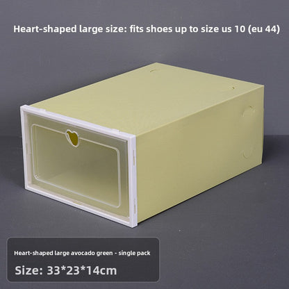 Transparent Stackable Shoe Storage Box - Clear Plastic Shoe Organizer Drawer Case