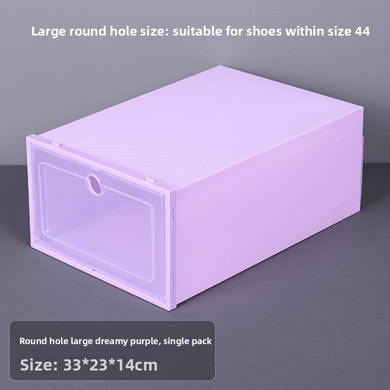 Transparent Stackable Shoe Storage Box - Clear Plastic Shoe Organizer Drawer Case