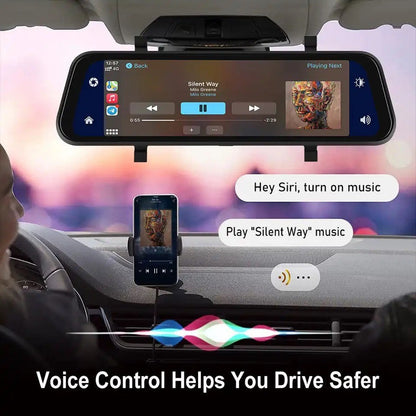 Smart Car Rearview Mirror Camera - 4K Front & 1080P Rear Backup Dashcam