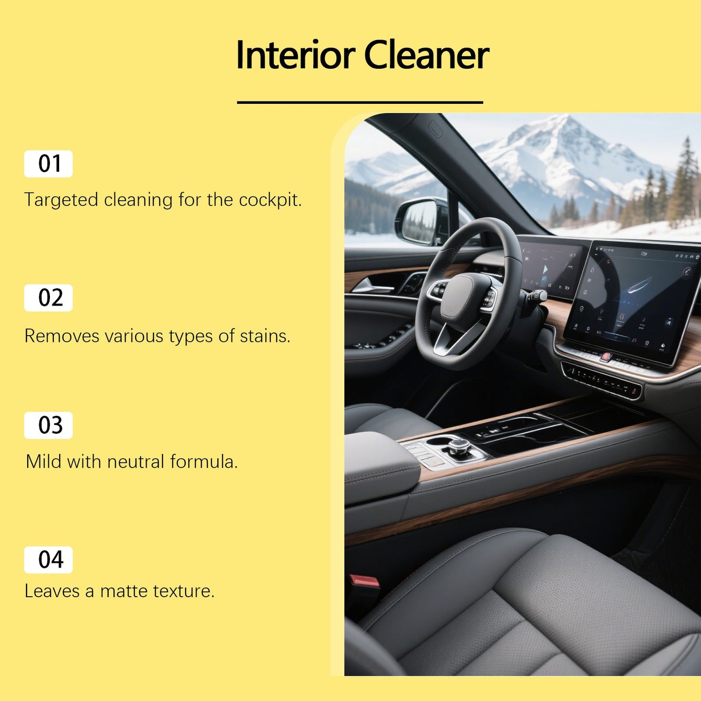 RayHong Car Interior Cleaner Spray - Dashboard Polishing and Stain Removing Refreshing Agent.