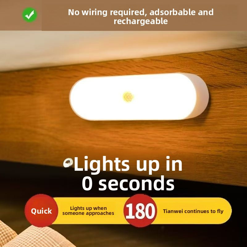 Zero Wiring Motion Activated LED Light - Magnetic Stick On Wardrobe and Bedside Night Light.