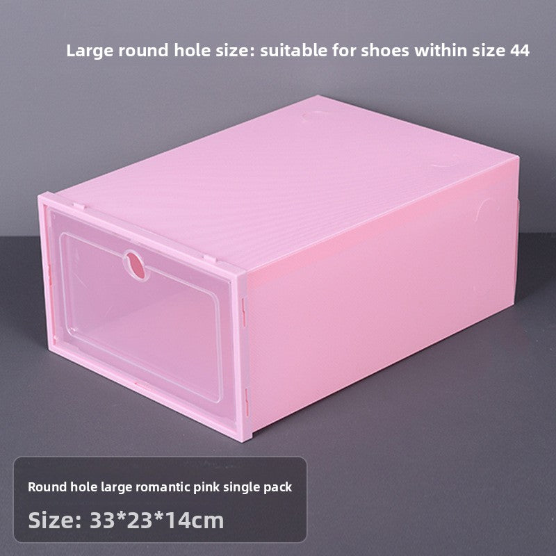 Transparent Stackable Shoe Storage Box - Clear Plastic Shoe Organizer Drawer Case