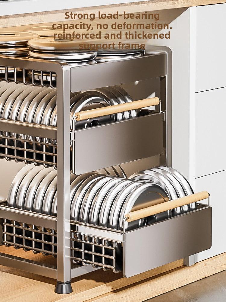 Pull-Out Cabinet Shelf Organizer - Under-Sink Sliding Storage Drawer Rack