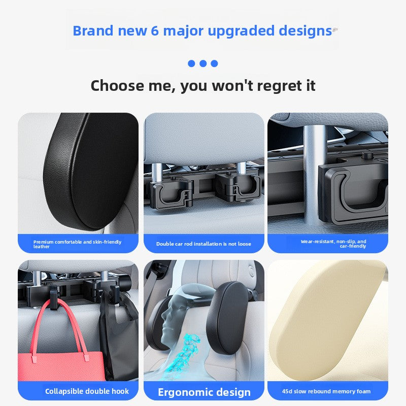 Adjustable Car Seat Headrest Neck Pillow - Ergonomic Side Head Support Cushion for Travel