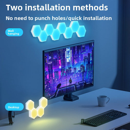 Smart Cellular Hexagon Ambient Light - Modular RGB Wall Panels with Music Sync