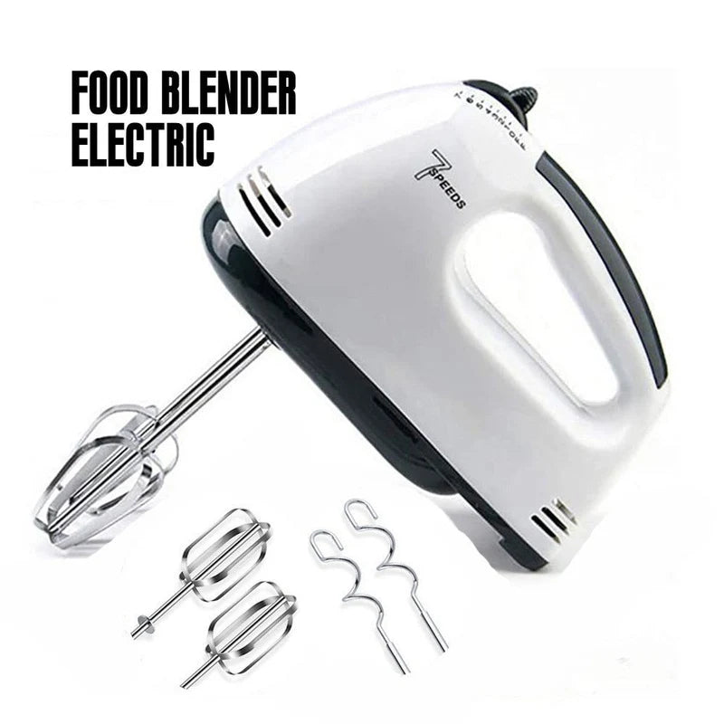 7-Speed Electric Hand Mixer – A versatile kitchen tool with stainless steel attachments and 150–200W power, perfect for baking and everyday mixing needs.